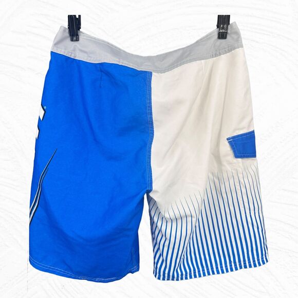 Bud Light Swim Trunks Men's Size 34 Blue Draw String lined lightweight Pocket - Picture 3 of 5